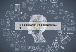 对人生感悟的作文,对人生感悟的作文600字